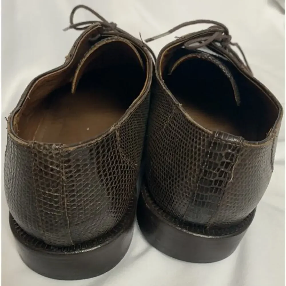 David Eden Alligator Leather Hand‎ Made Brown Oxford Dress Shoe Men’s Size 12